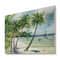 Designart - Summer Beach With Palm Trees - Nautical & Coastal Print on Natural Pine Wood